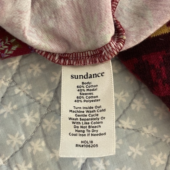 Sundance Burgundy Paisley Crew Neck Sweater - Picture 7 of 8